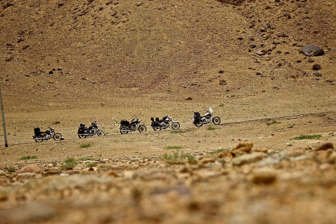 Bikers driving in Leh Ladakh region