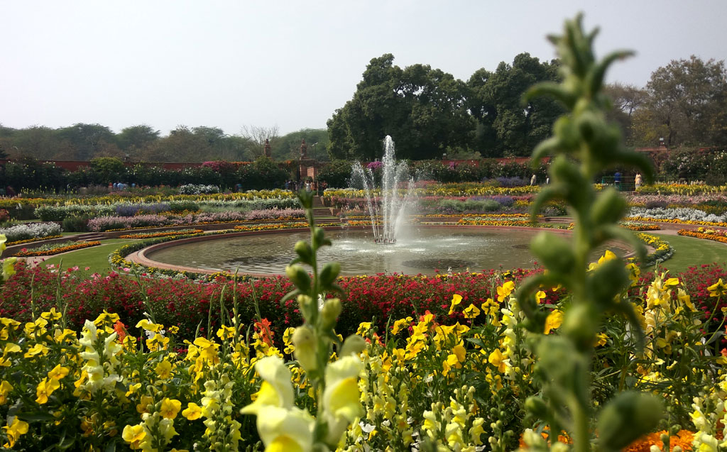 Mughal Gardens Fountains in Delhi